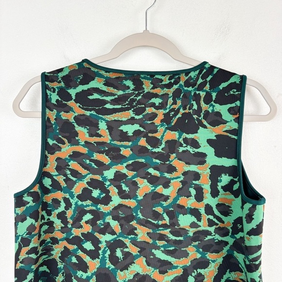 Chico's Petite Green Animal Print Sleeveless Midi Dress Sz 1P (US 8/10) - Picture 6 of 8